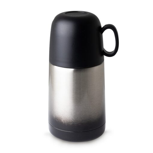 Garrafa Personalizada Plástica 230Ml - Inox/Preto