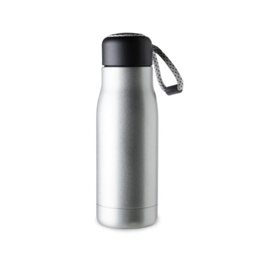 Garrafa Personalizada Inox 420Ml - Prata/Preto