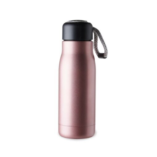 Garrafa Personalizada Inox 420Ml - Rosa/Preto