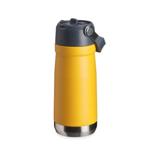 Garrafa Personalizada Para Empresas Térmica 550Ml - amarelo com detalhes em cinza