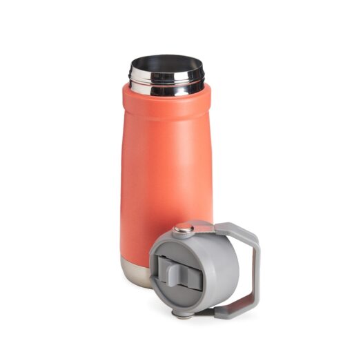 Garrafa Promocional Térmica 550Ml - laranja com detalhes em cinza