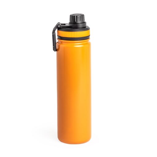 Garrafa Personalizada Inox 650Ml - Laranja/Preto