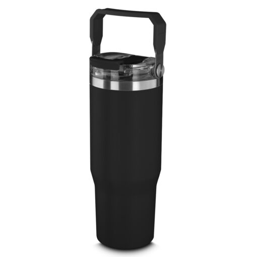 Copo Personalizado Para Empresas Térmico 900Ml - preto com detalhes em inox