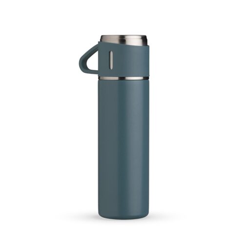 Garrafa Personalizada Inox 450Ml - Azul/Inox