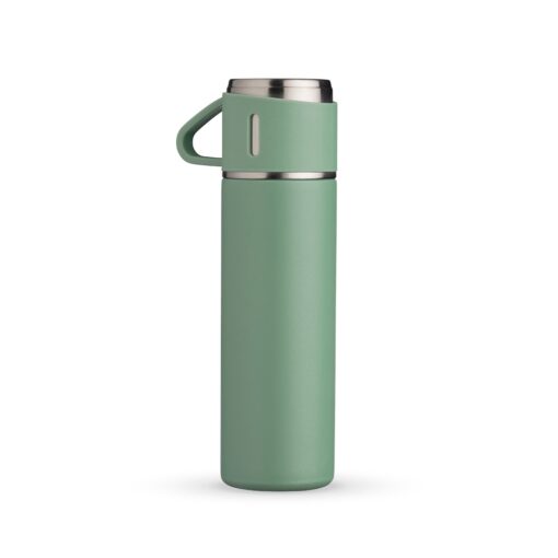 Garrafa Personalizada Inox 450Ml - Verde/Inox