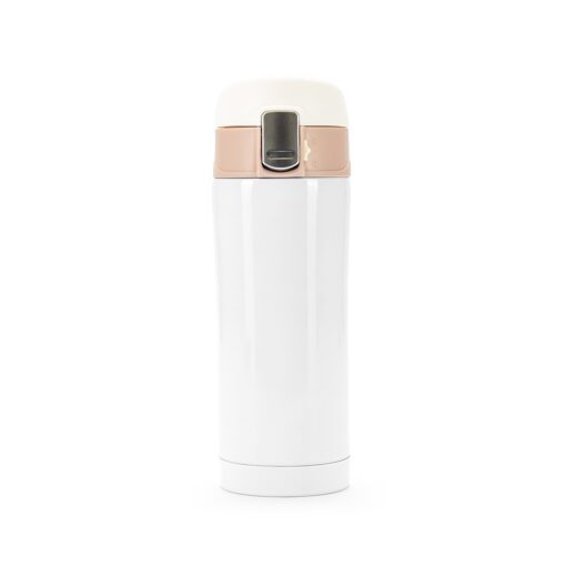 Garrafa Personalizada Metálico 320Ml - Branco/Rosa