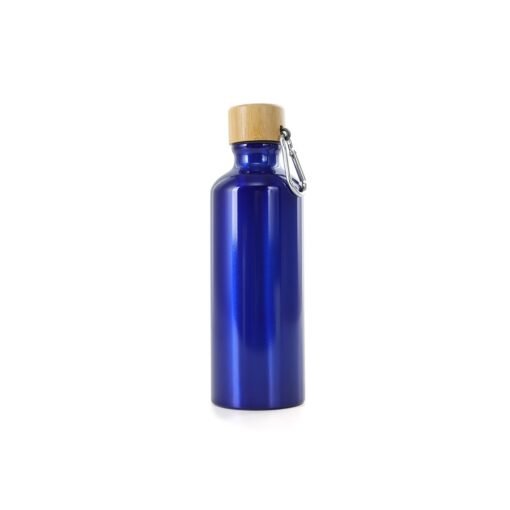 Garrafa Personalizada Alumínio 500Ml - Azul/Madeira