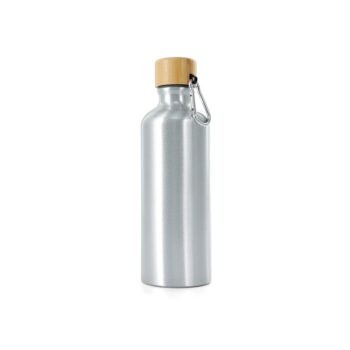 GARRAFA ALUMÍNIO 500ML TAMPA BAMBU SPX-06018-PRA NA COR PRATA