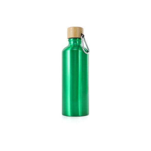 Garrafa Personalizada Alumínio 500Ml - Verde/Madeira