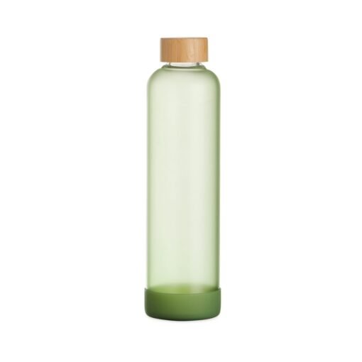 Garrafa Personalizada Vidro 1L - Verde/Madeira