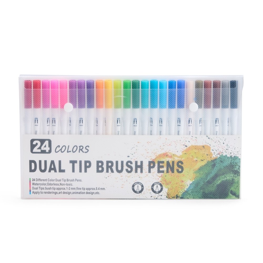 KIT CANETINHAS PONTA DUPLA COM 24 CORES SPX-08332-24 NA COR COLORIDO