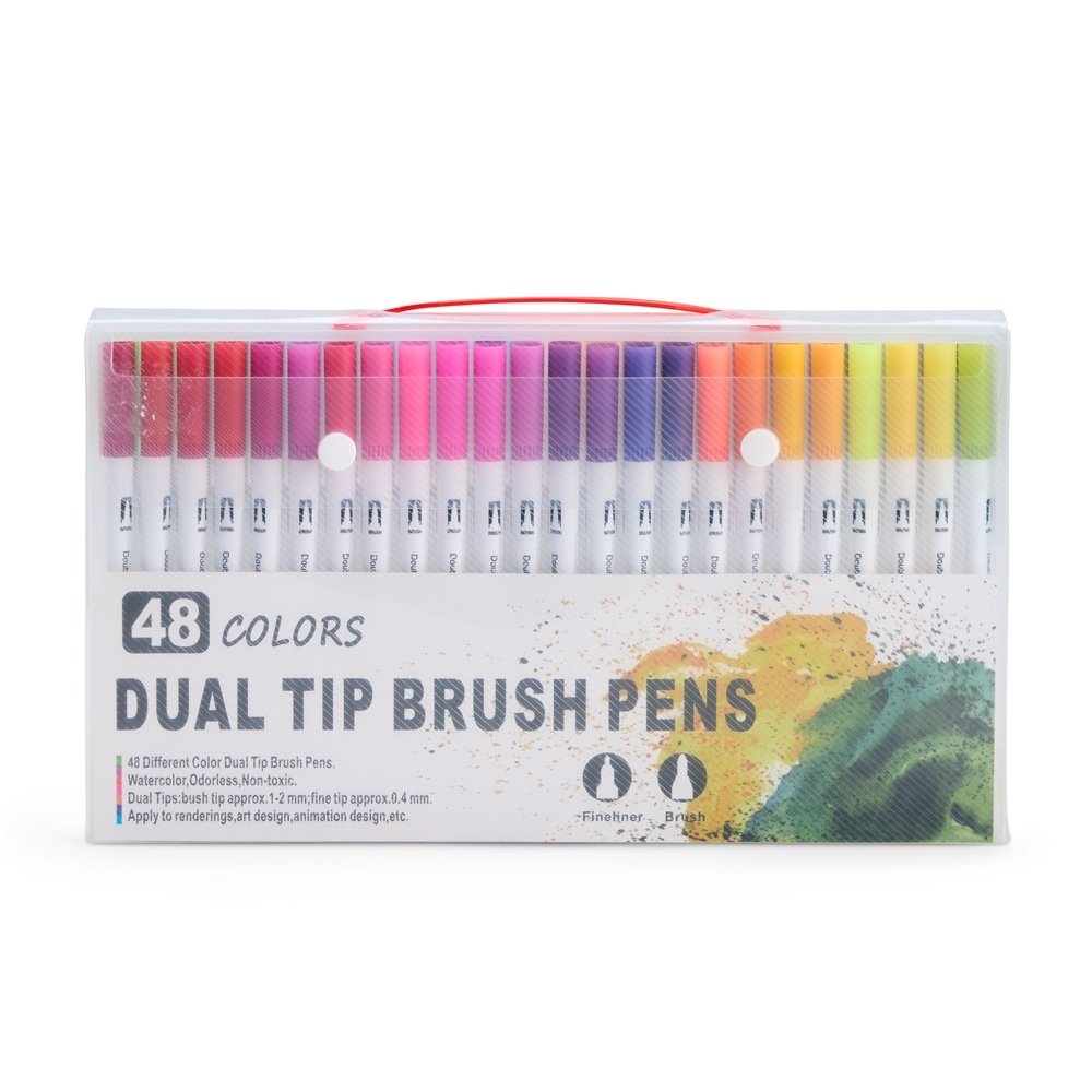 KIT CANETINHAS PONTA DUPLA COM 48 CORES SPX-08332-48 NA COR COLORIDO