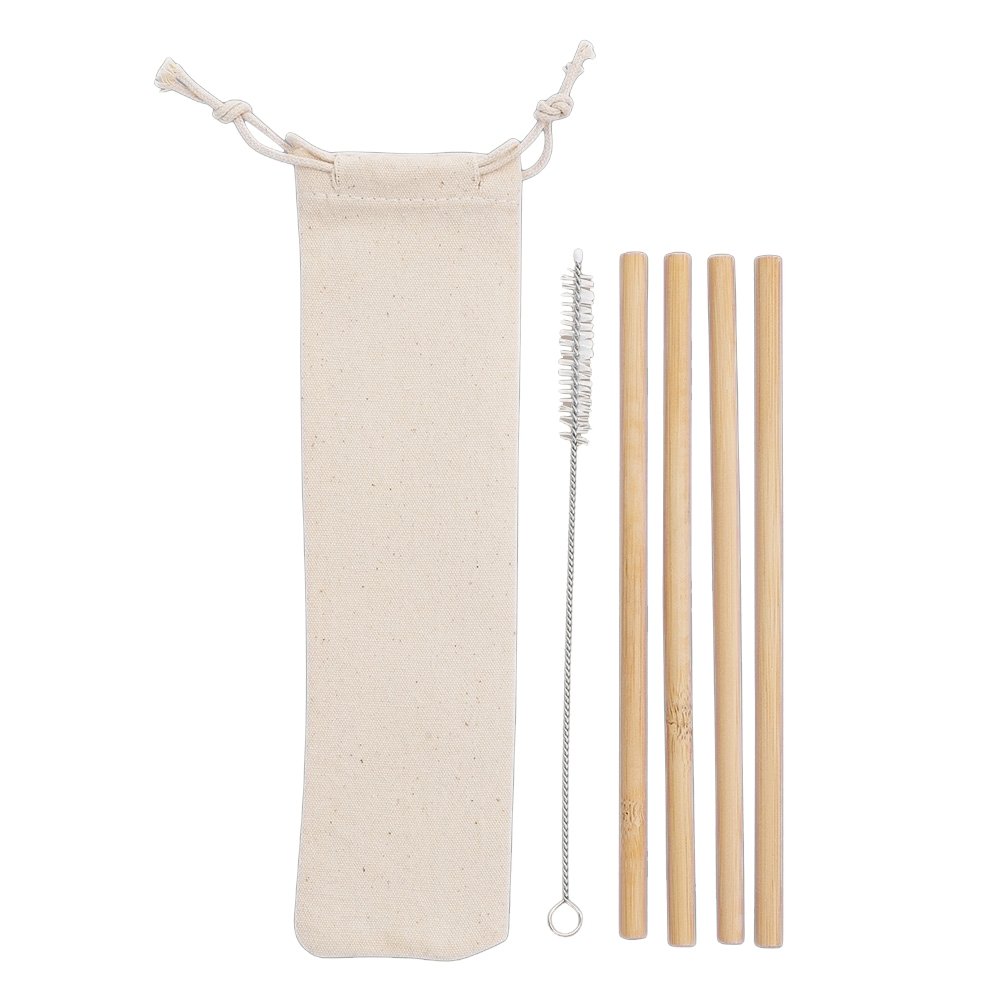 KIT CANUDOS DE BAMBU SPX-14597 NA COR MADEIRA