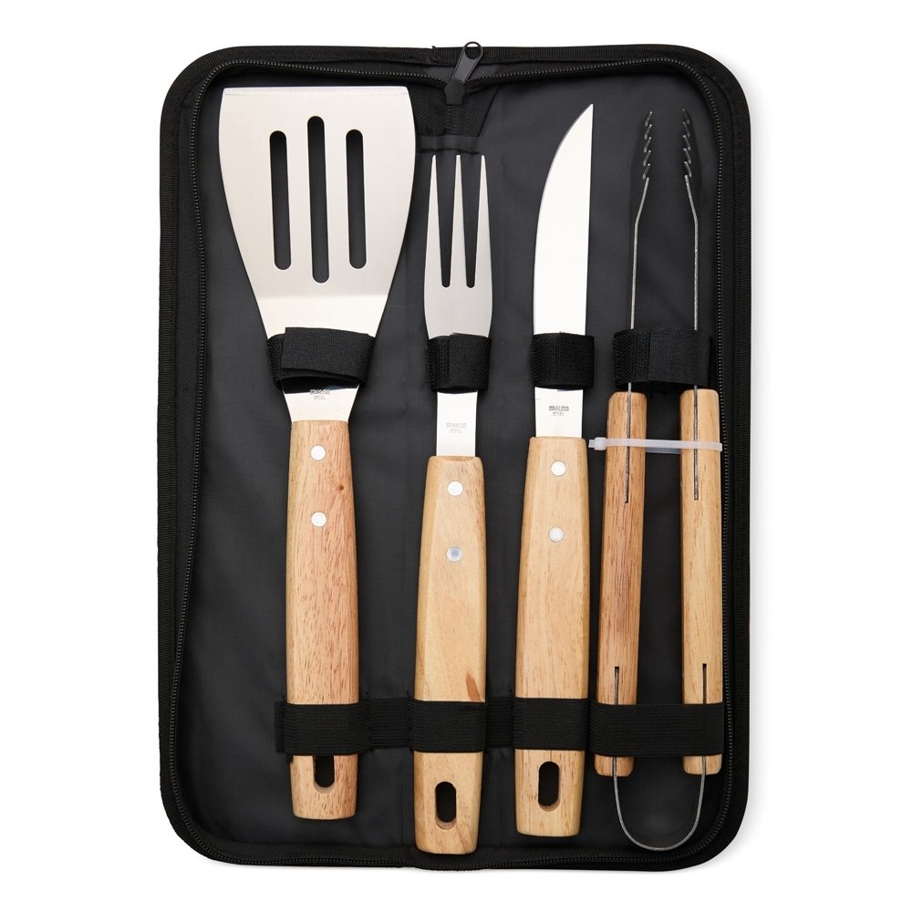 KIT CHURRASCO 4 PEÇAS SPX-18894 NA COR PRETO