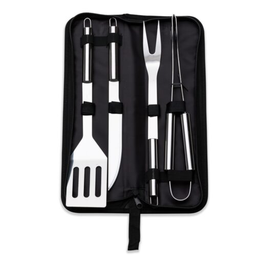 Kit Churrasco Personalizado Inox - Preto/Inox SPX-07444-PRE