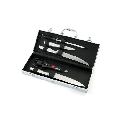Kit Churrasco Personalizado Alumínio - Prata SPX-01345-PRA