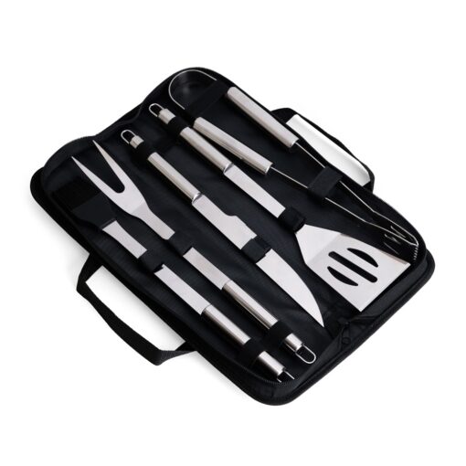 Kit Churrasco Personalizado Inox - Preto SPX-08217-PRE
