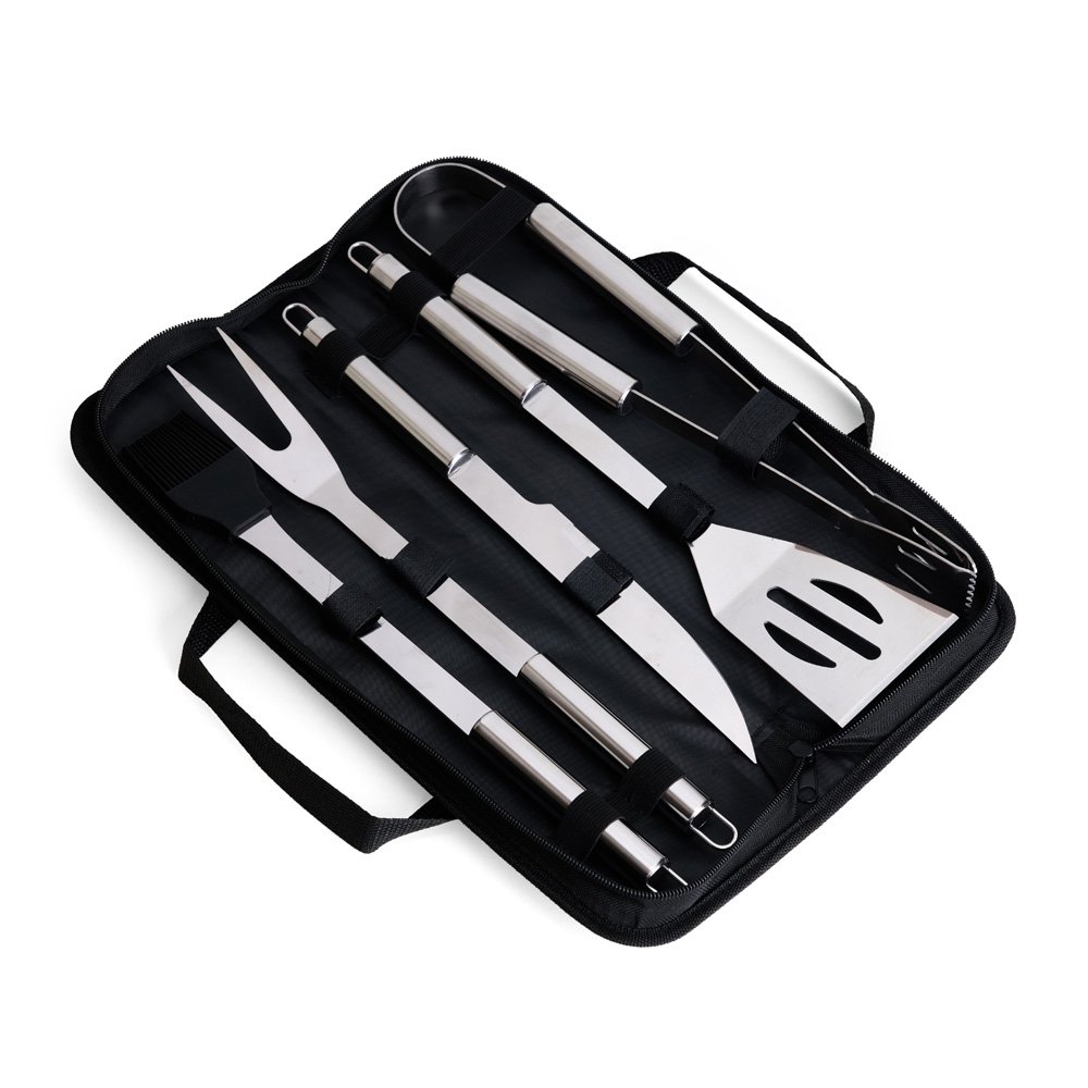 KIT CHURRASCO 5 PEÇAS SPX-08217 NA COR PRETO