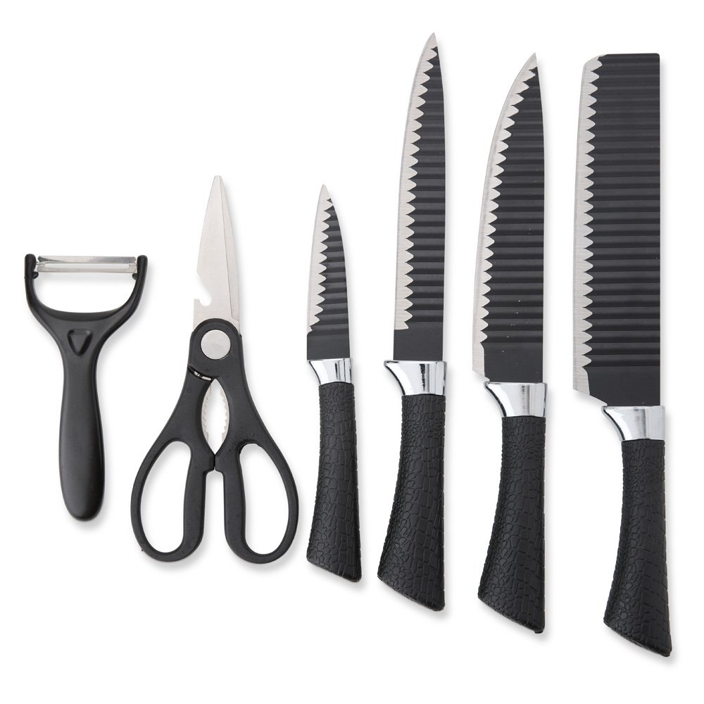 KIT CHURRASCO 6 PEÇAS SPX-08123-PRE NA COR PRETO