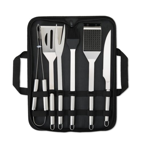 Kit Churrasco Personalizado Inox - Preto SPX-18895-PRE