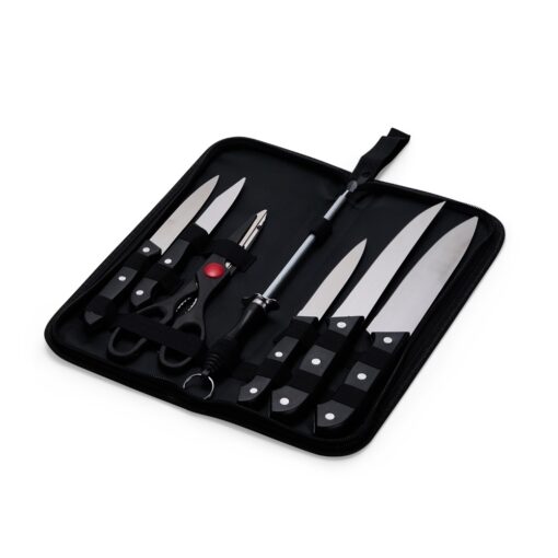 Kit Churrasco Personalizado Inox - Preto SPX-08096-PRE
