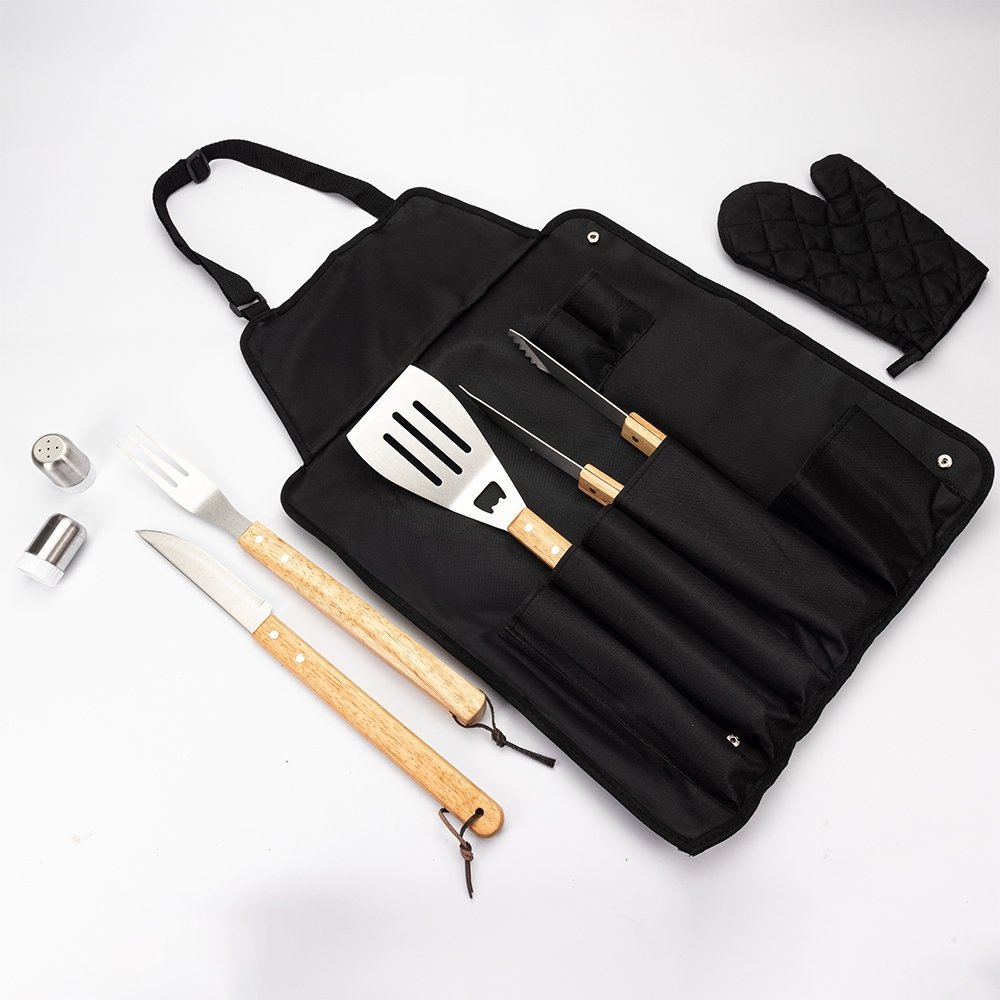 KIT CHURRASCO 8 PEÇAS SPX-05184B NA COR PRETO