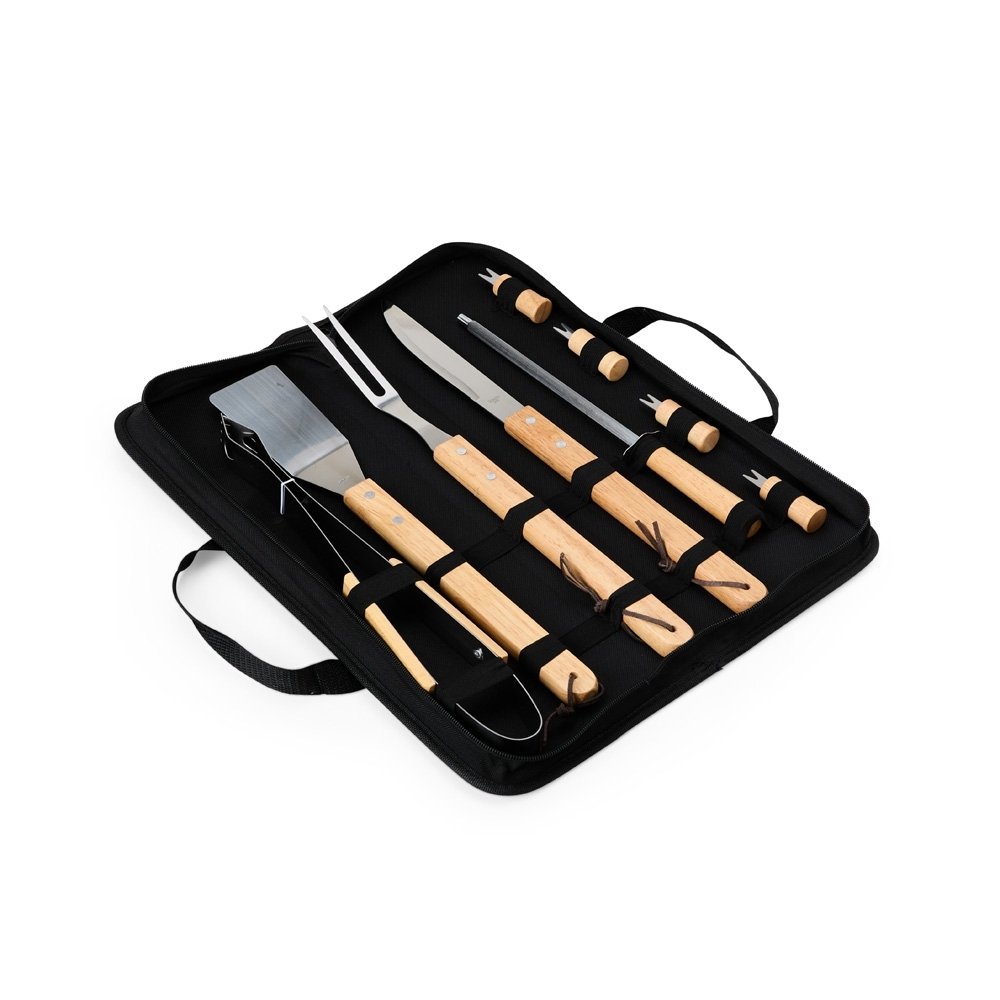 KIT CHURRASCO 9 PEÇAS SPX-18893 NA COR PRETO