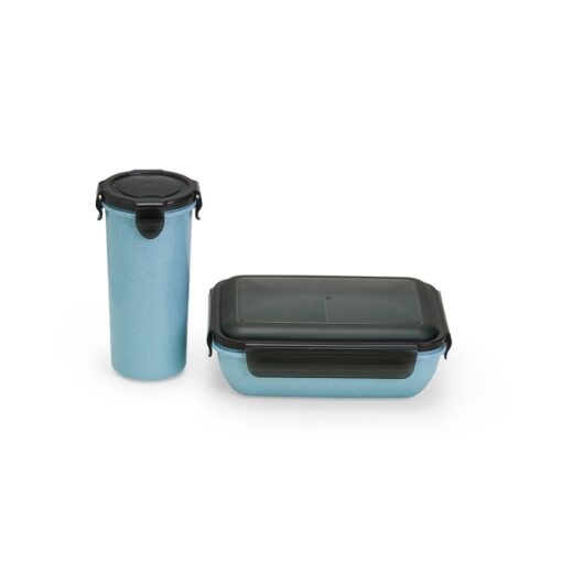 Kit Copo Personalizado Bambu 500Ml - Azul | Brindes Brasil