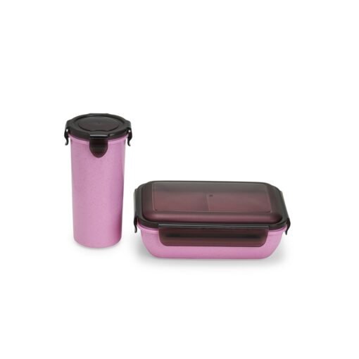 Kit Copo Personalizado Bambu 500Ml - Rosa/Preto