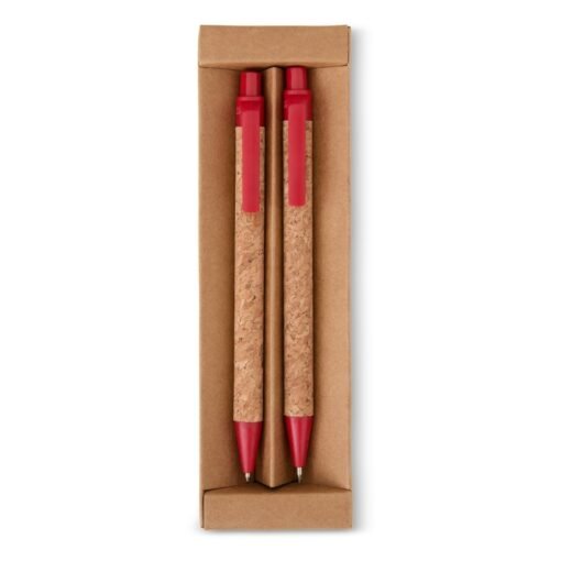 Kit Ecológico Personalizado - Bege/Vermelho | Brindes Brasil