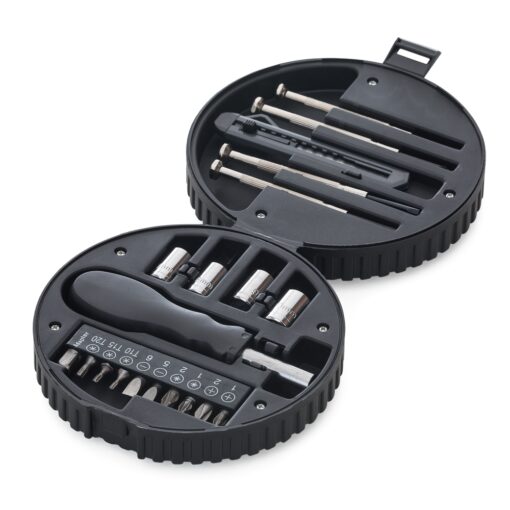 Kit Ferramenta Personalizado Plástico - Preto/Prata