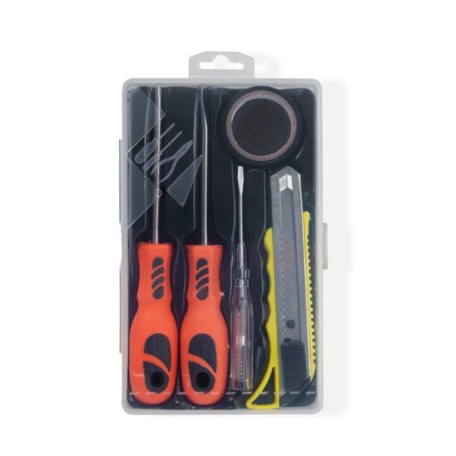 Kit Personalizado Ferramentas 5 Peças - laranja com detalhes em transparente