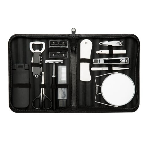 Kit Masculino Personalizado Couro Sintético - Preto