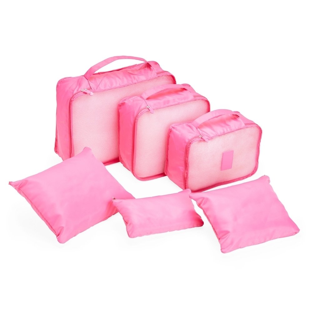 KIT NECESSAIRE 6 PÇS SPX-18538 NA COR ROSA