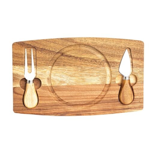 Kit Queijo Personalizado Madeira - Madeira/Marrom SPX-18628-MAD