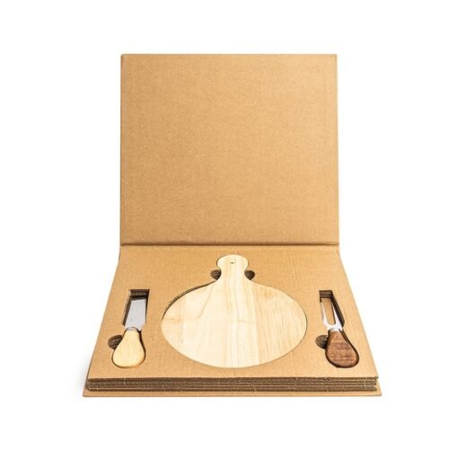 Kit Queijo Personalizado Madeira - Madeira/Marrom SPX-18629-MAD