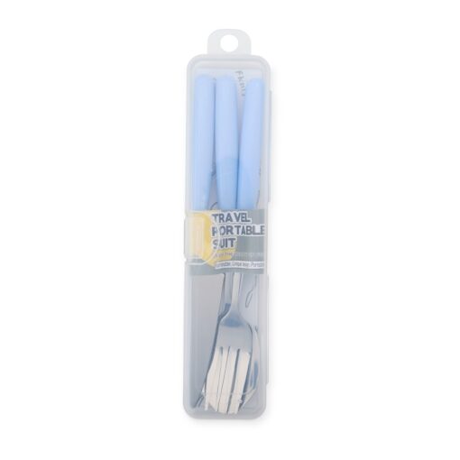 Kit Talheres Personalizado Plástico - Azul | Brindes Brasil