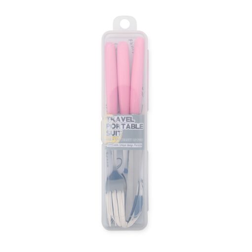 Kit Talheres Personalizado Plástico - Rosa | Brindes Brasil
