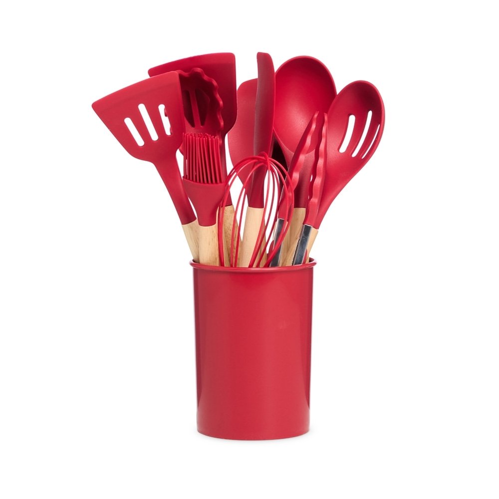 KIT UTENSÍLIOS 12 PEÇAS SPX-07041 NA COR VERMELHO