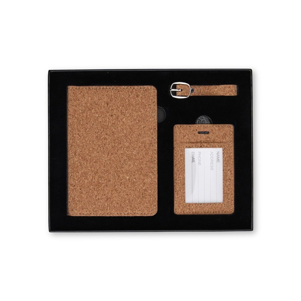 KIT VIAGEM DE CORTIÇA SPX-18042 NA COR BEGE