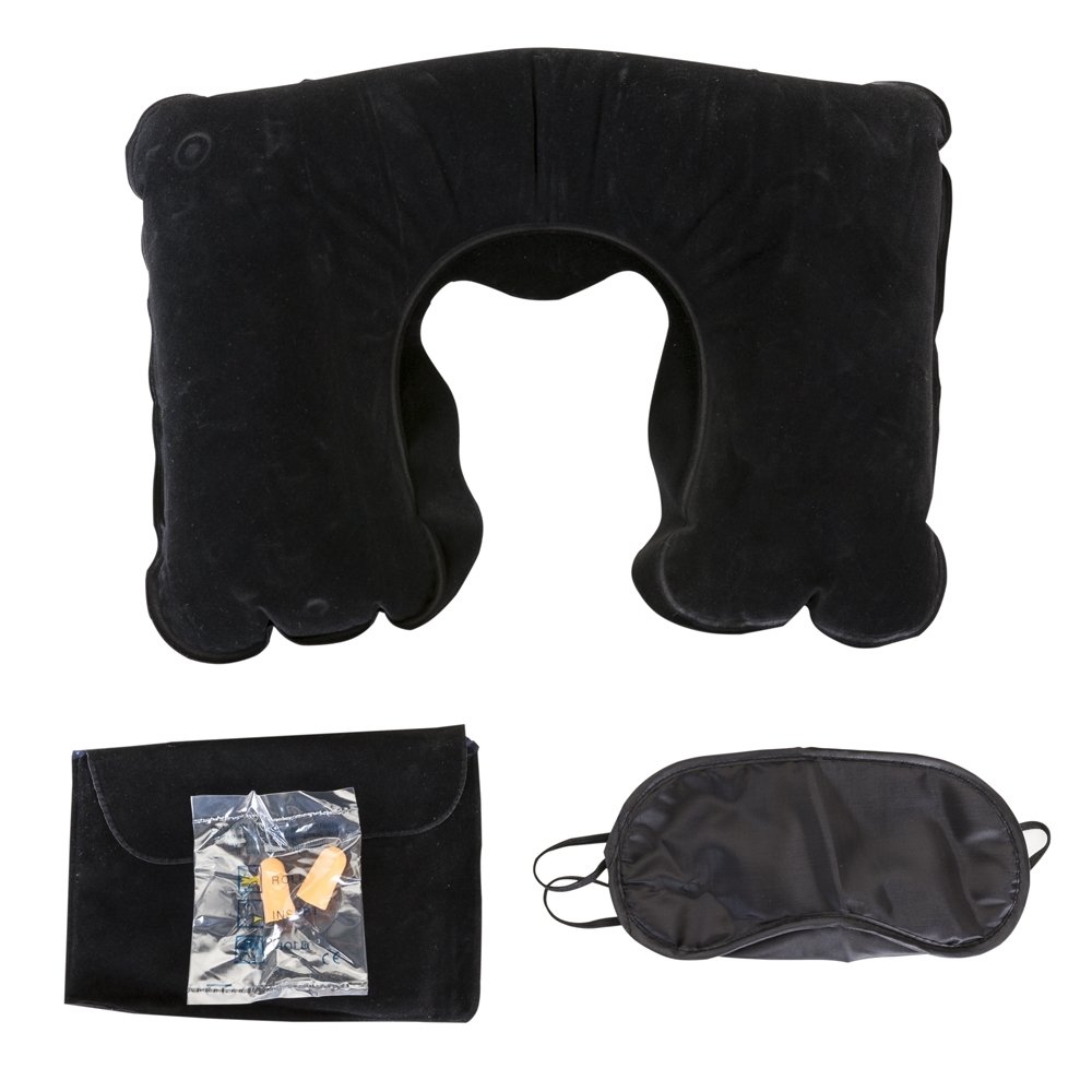 KIT TRAVESSEIRO INFLAV TAPA OLHO E PROT AURICULAR  SPX-12480 NA COR PRETO