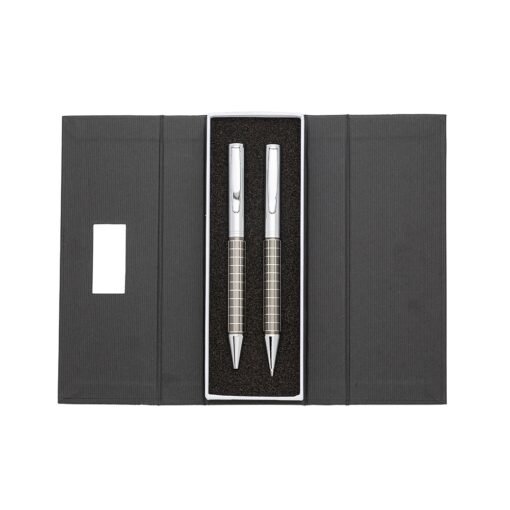 Kit Caneta E Lapiseira De Metal Prata