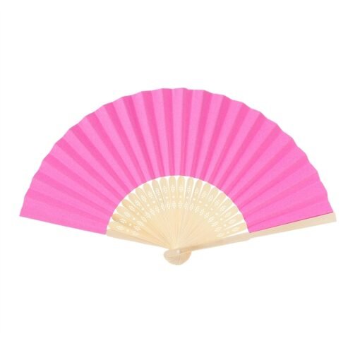 Leque Personalizado Bambu - Rosa/Madeira SPX-06016-PNK