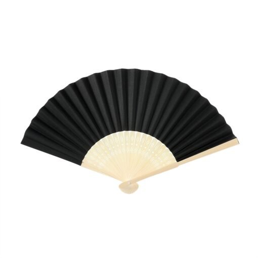 Leque Personalizado Bambu - Preto/Madeira | Brindes Brasil