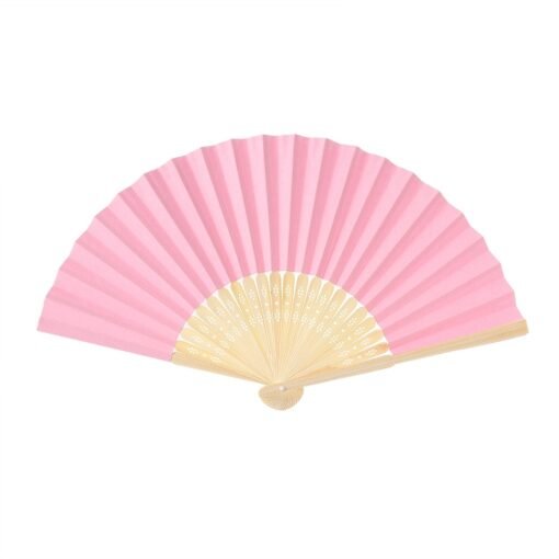 Leque Personalizado Bambu - Rosa/Madeira SPX-06016-RSC