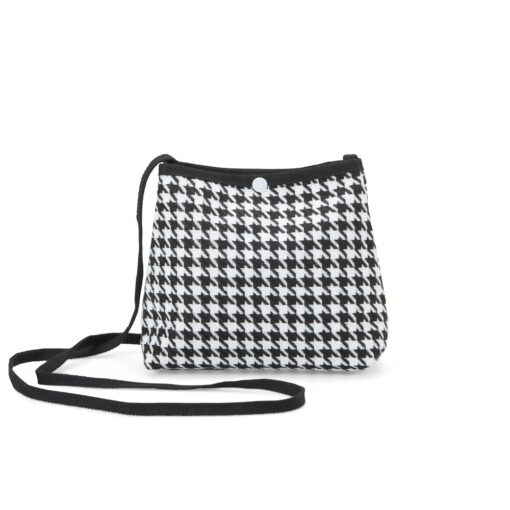 Mini Bolsa Transversal Em Algodão 2L | Brinde Personalizado - preto com detalhes em branco