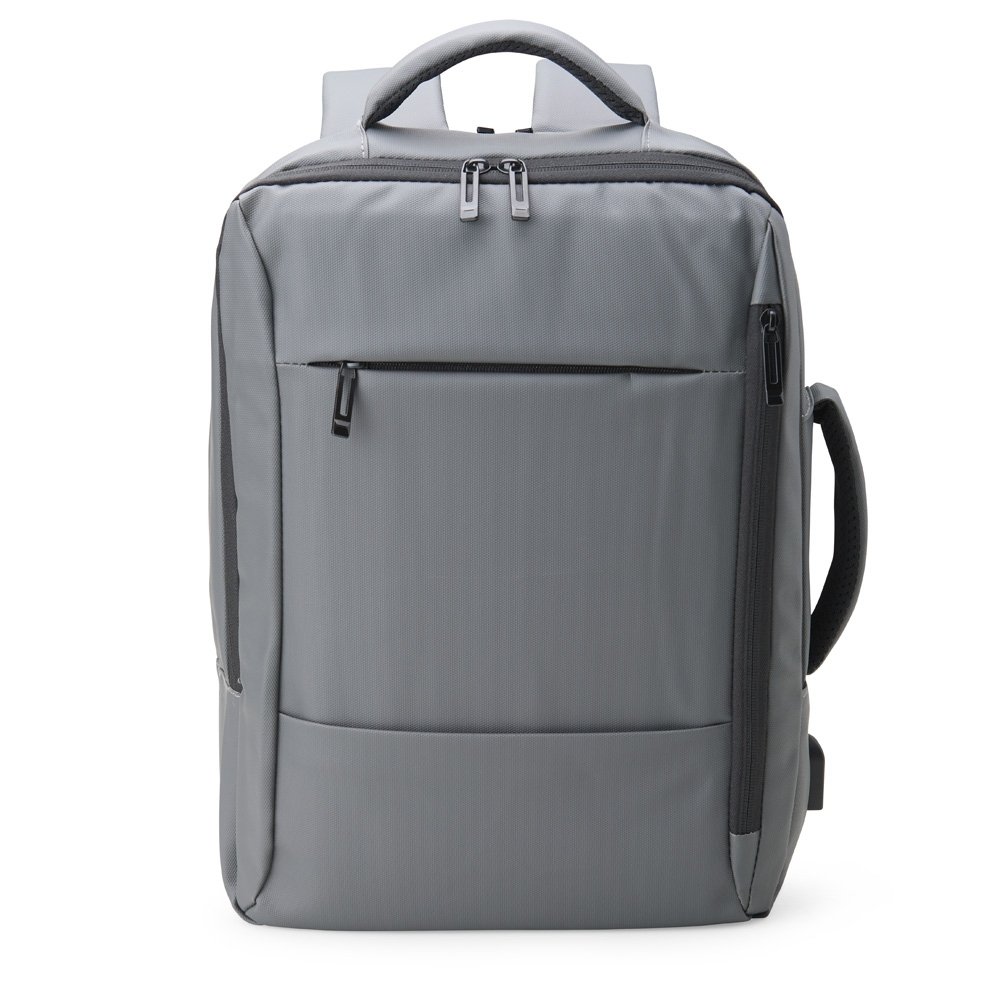 MOCHILA COURO SINTÉTICO USB 23 LITROS SPX-01902 NA COR PRATA