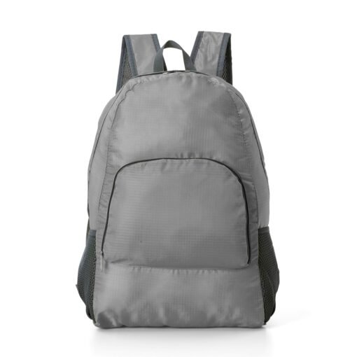 Mochila Para Brindes De Nylon Dobrável 21L na cor cinza