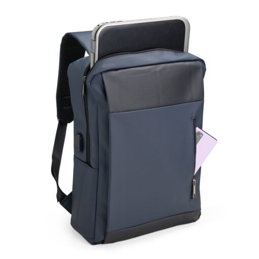 MOCHILA PU IMPERMEÁVEL ANTIFURTO 22L SPX-08156-AZU/PRE NA COR AZUL