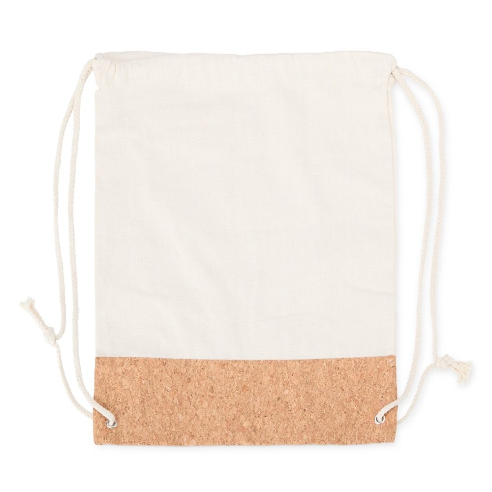 MOCHILA SACO DE LONA E CORTIÇA SPX-08078-BEG NA COR BEGE